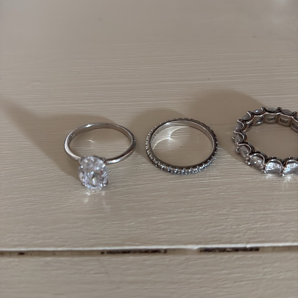 Wedding Set Elegant Silver Ring Set - image 2